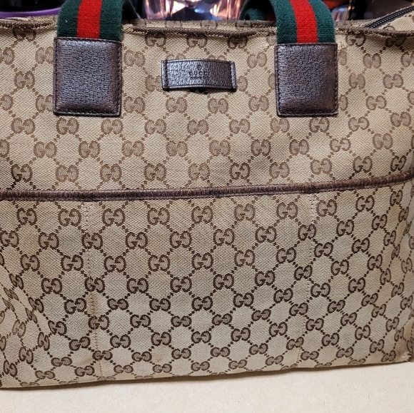 🔹️ GUCCI🔹️ Vintage sherry line large tote bag ✨️ - Picture 5 of 17